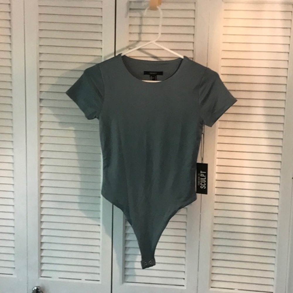 Forever 21 Gray Short Sleeve Bodysuit - Brand New!